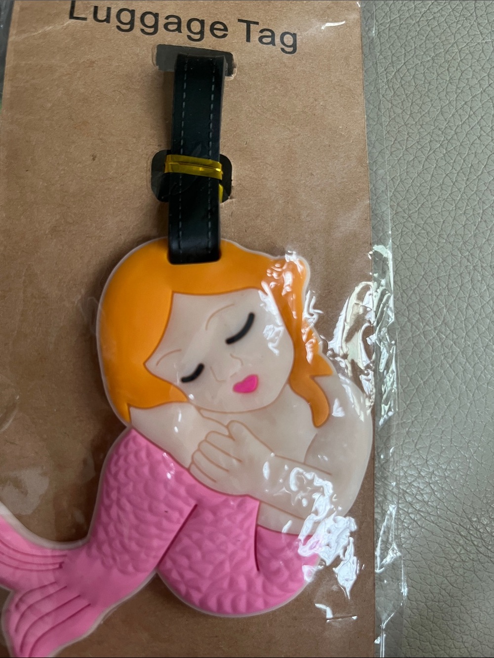 Mermaid Luggage Strap Tag with Gold Accent. New.